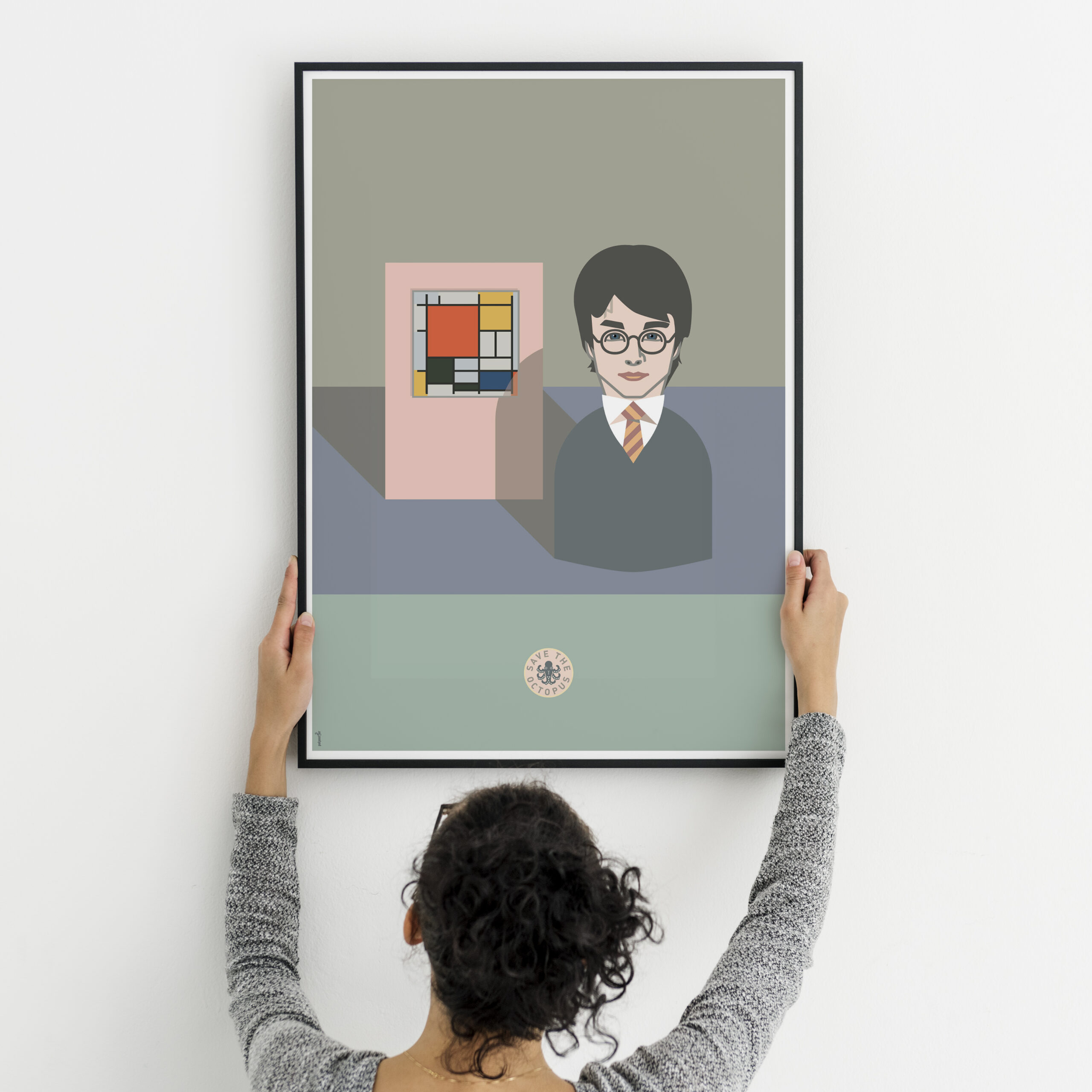 Photo frame with a seahorse drawn picture